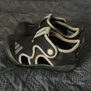 adidas Black and Light Gray Kids Water Shoes